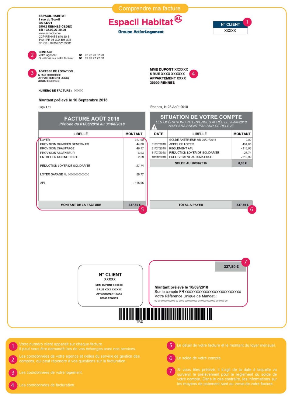 [Mon loyer & mes charges] Comprendre ma facture de loyer  Espacil Habitat